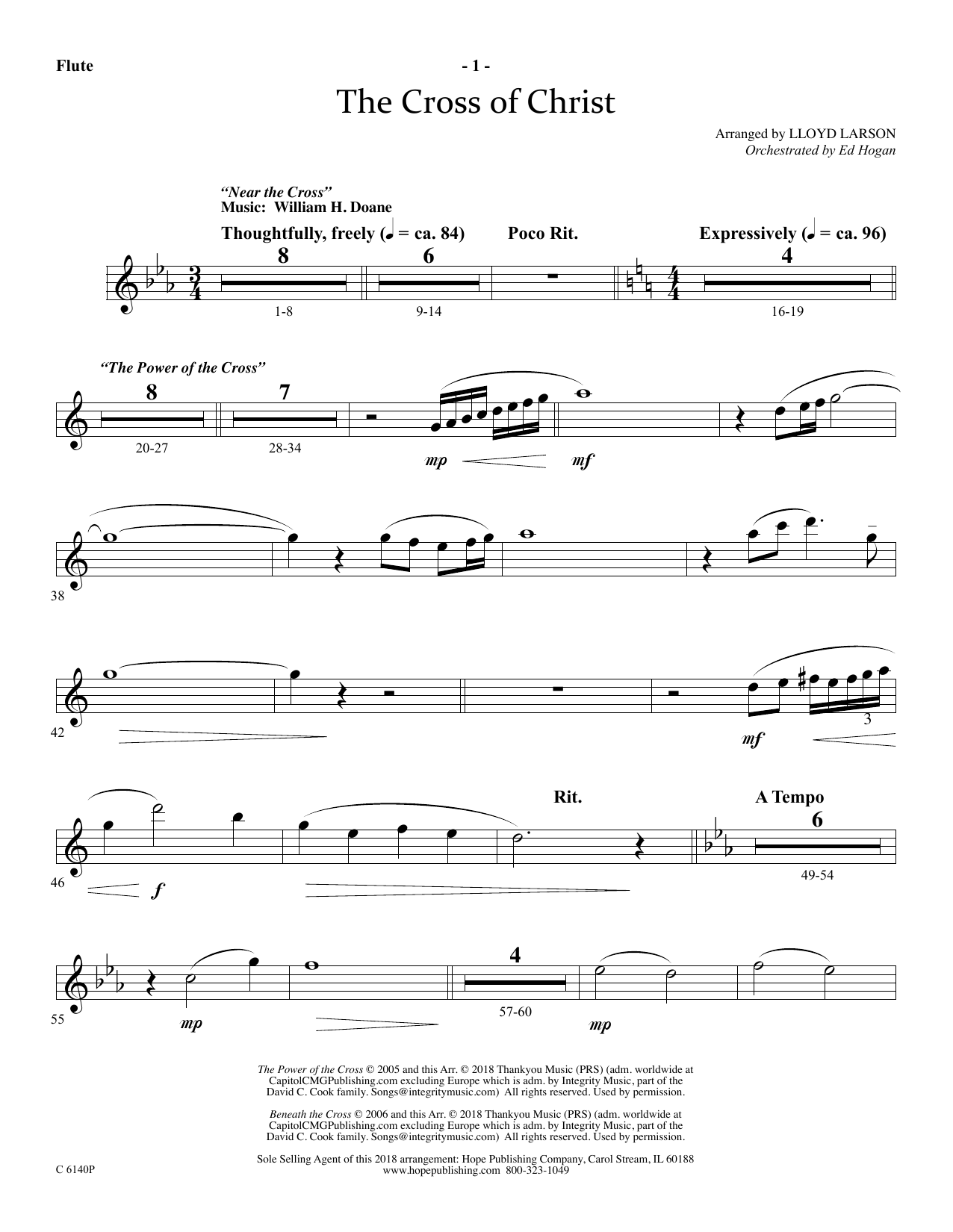 Ed Hogan The Cross Of Christ - Flute sheet music notes and chords arranged for Choir Instrumental Pak