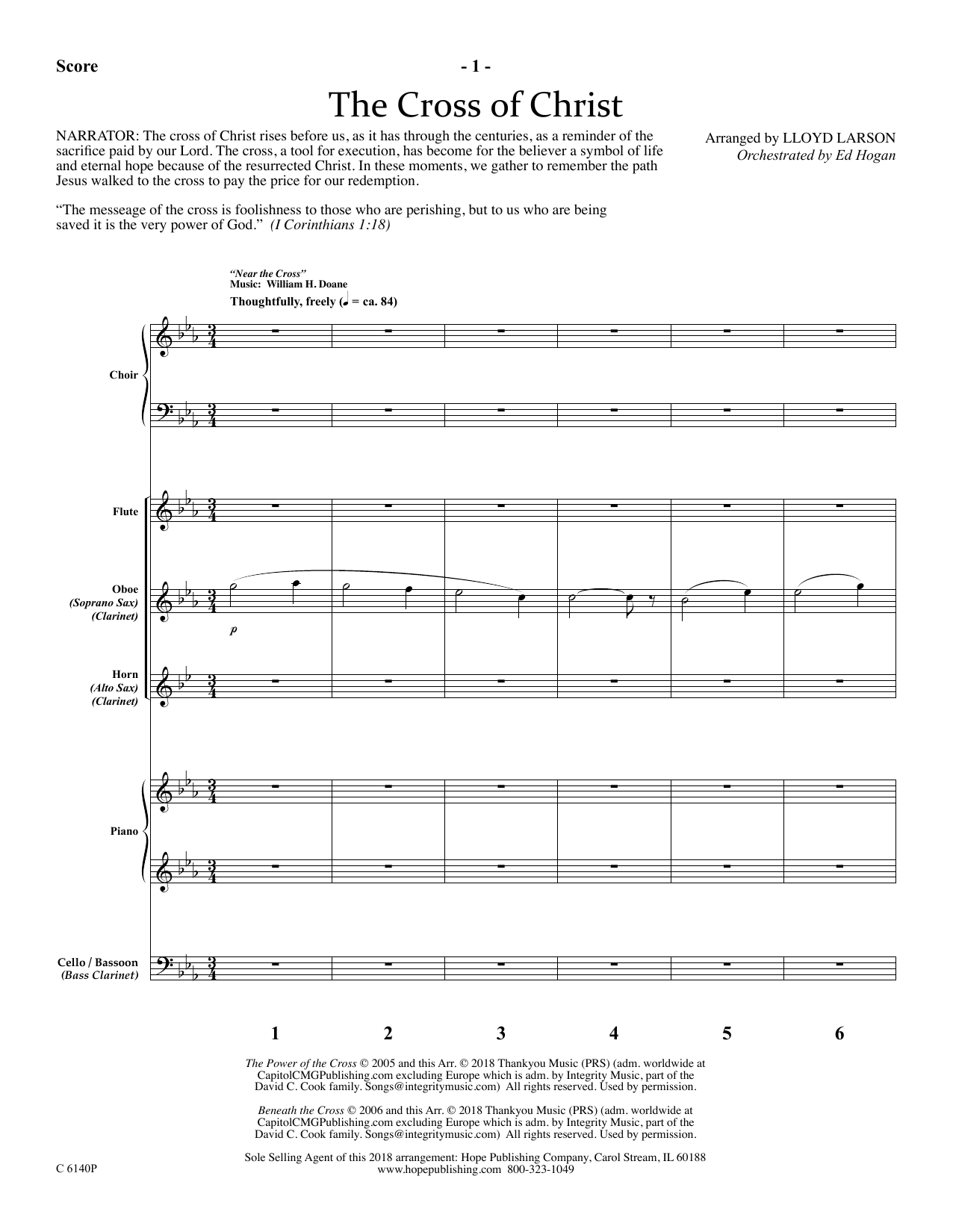 Learn to play Ed Hogan The Cross Of Christ - Full Score sheet music for Choir Instrumental Pak in minutes. Price: 29.9900$ Ed Hogan The Cross Of Christ - Full Score sheet music notes and chords arranged for Choir Instrumental Pak