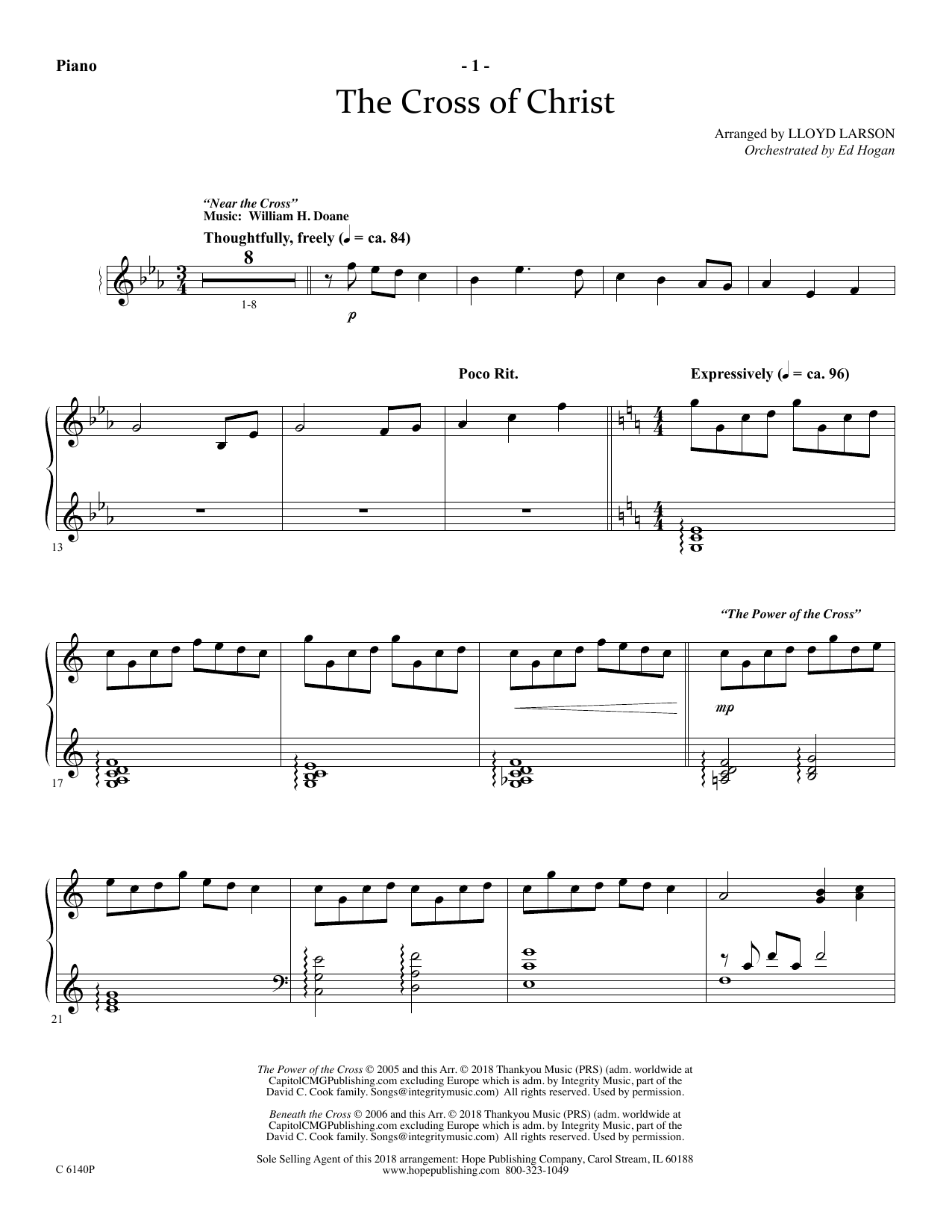 Learn to play Ed Hogan The Cross Of Christ - Piano sheet music for Choir Instrumental Pak in minutes. Price: 29.9900$ Ed Hogan The Cross Of Christ - Piano sheet music notes and chords arranged for Choir Instrumental Pak
