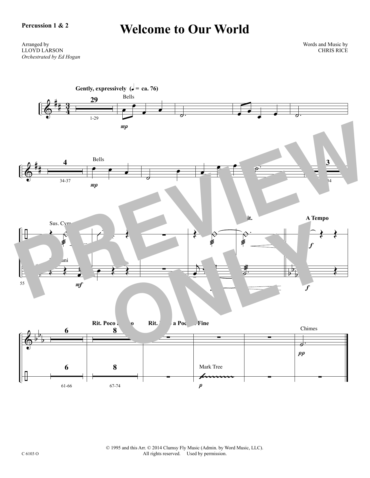Learn to play Ed Hogan Welcome to Our World - Percussion 1 & 2 sheet music for Choir Instrumental Pak in minutes. Price: 69.9900$ Ed Hogan Welcome to Our World - Percussion 1 & 2 sheet music notes and chords arranged for Choir Instrumental Pak