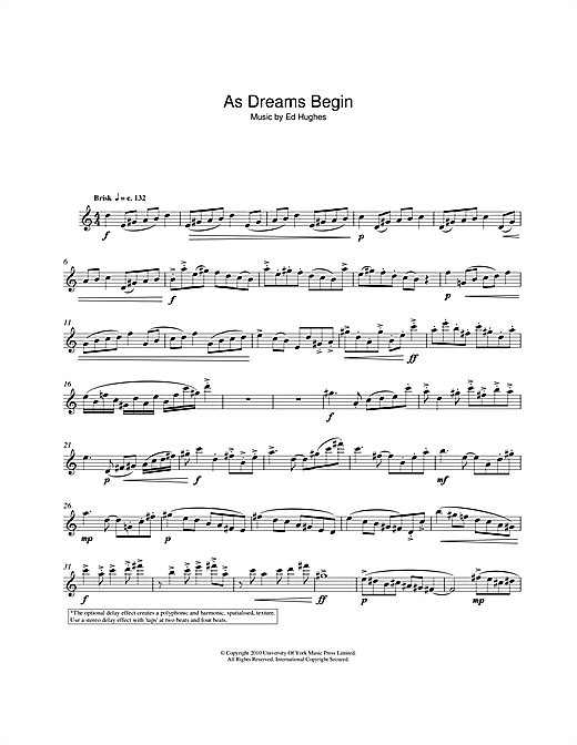 Ed Hughes As Dreams Begin sheet music notes and chords. Download Printable PDF.