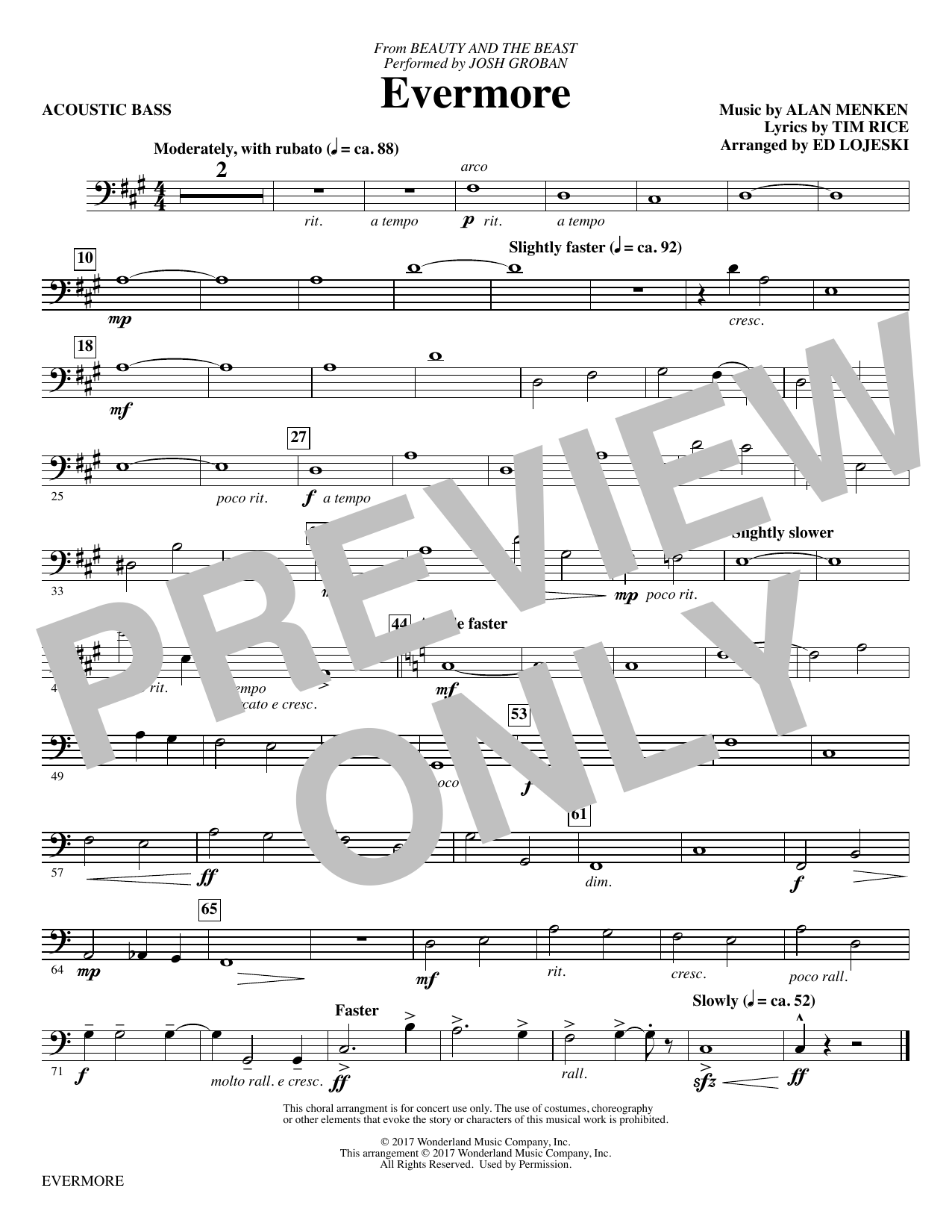 Learn to play Ed Lojeski Evermore - Acoustic Bass sheet music for Choir Instrumental Pak in minutes. Ed Lojeski Evermore - Acoustic Bass sheet music notes and chords. Download Printable PDF.