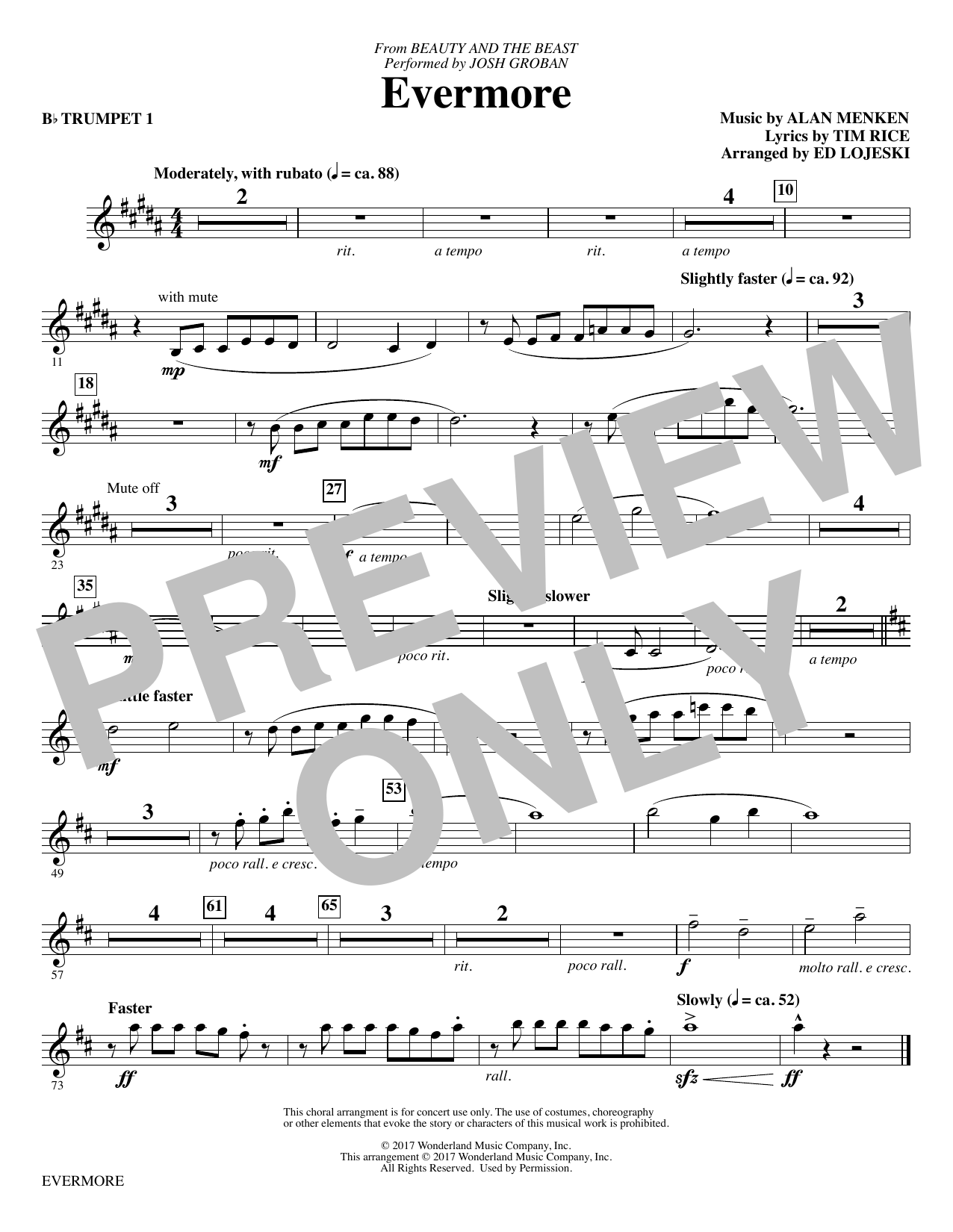 Learn to play Ed Lojeski Evermore - Bb Trumpet 1 sheet music for Choir Instrumental Pak in minutes. Ed Lojeski Evermore - Bb Trumpet 1 sheet music notes and chords. Download Printable PDF.