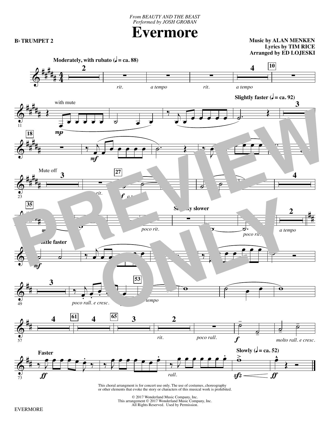 Learn to play Ed Lojeski Evermore - Bb Trumpet 2 sheet music for Choir Instrumental Pak in minutes. Ed Lojeski Evermore - Bb Trumpet 2 sheet music notes and chords. Download Printable PDF.