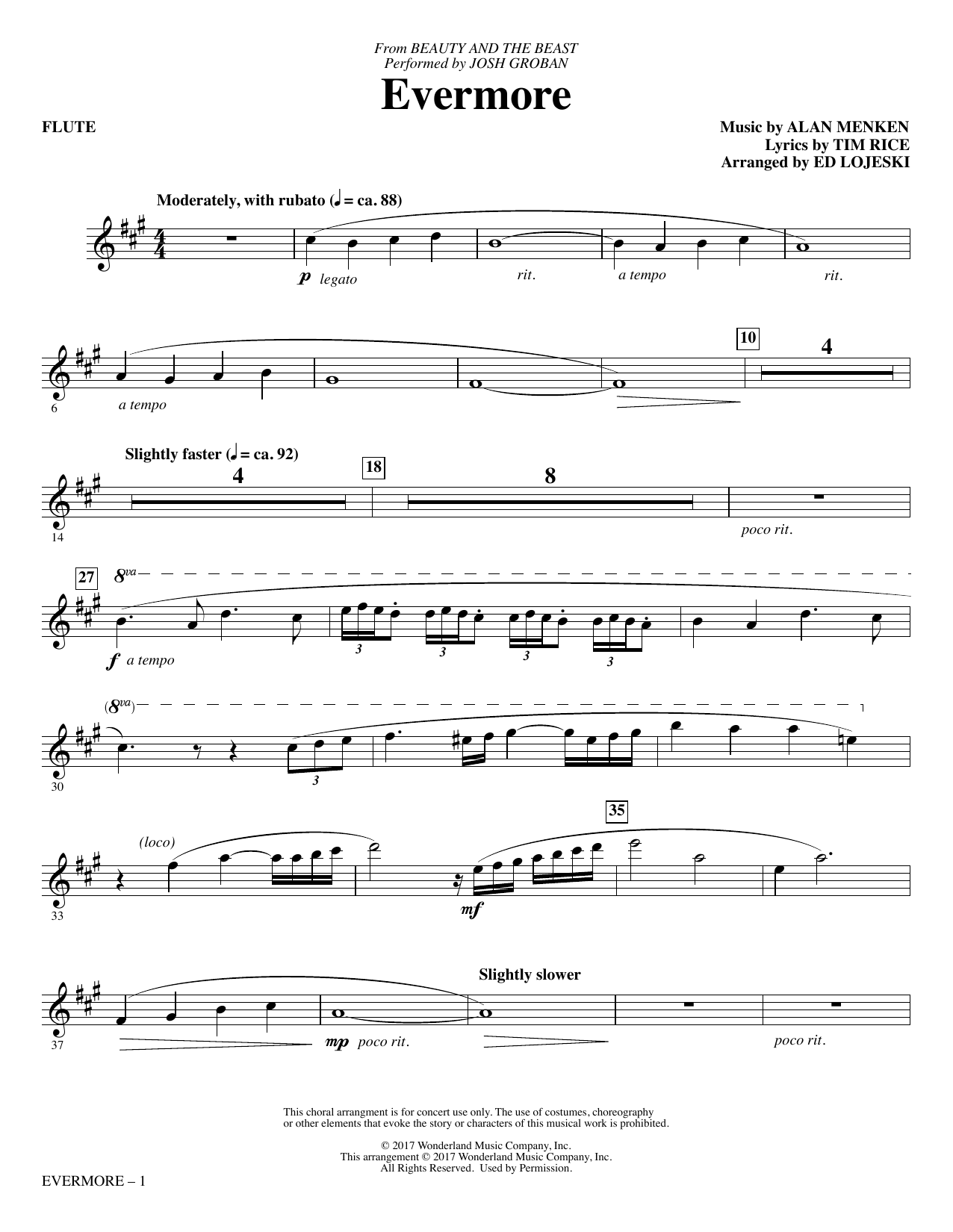 Learn to play Ed Lojeski Evermore - Flute sheet music for Choir Instrumental Pak in minutes. Ed Lojeski Evermore - Flute sheet music notes and chords. Download Printable PDF.
