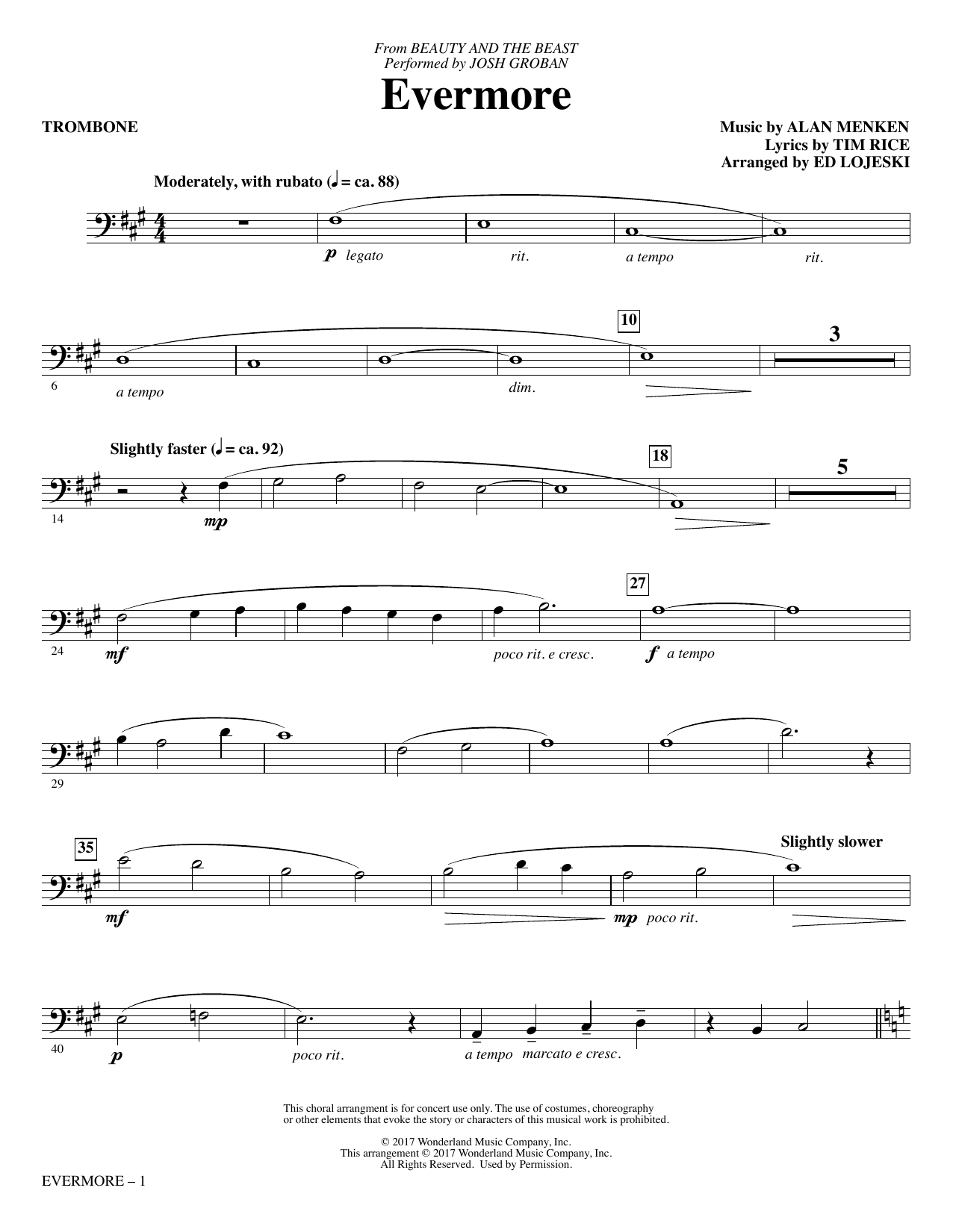 Ed Lojeski Evermore Trombone Sheet Music Pdf Notes Chords Children Score Choir Instrumental Pak Download Printable Sku 365871