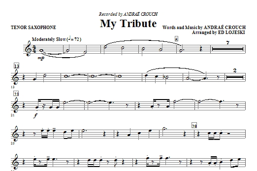Learn to play Ed Lojeski My Tribute - Tenor Sax sheet music for Choir Instrumental Pak in minutes. Ed Lojeski My Tribute - Tenor Sax sheet music notes and chords. Download Printable PDF.