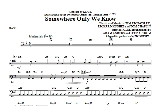 Ed "Somewhere We Know - Bass" Sheet Music PDF Notes, Chords Score Choir Instrumental Pak Download Printable. SKU: 305517