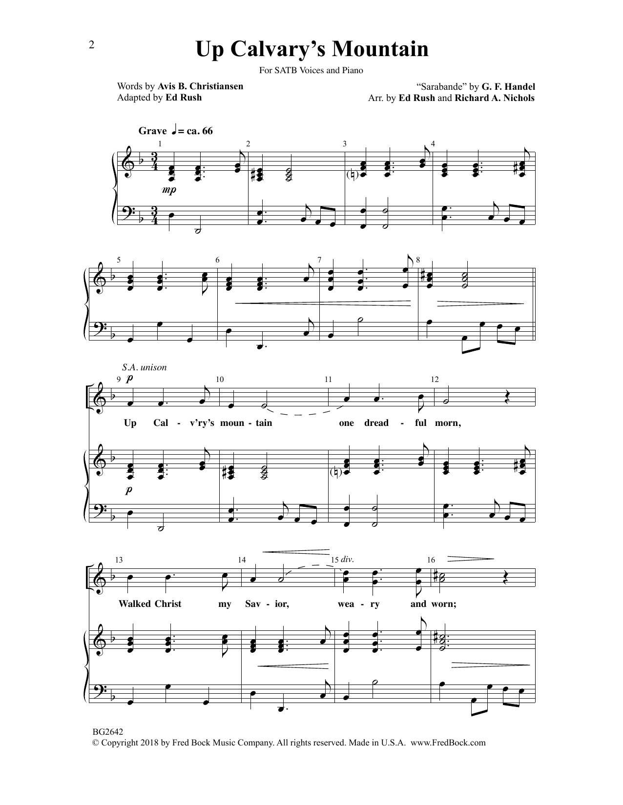 Learn to play Ed Rush Up Calvary's Mountain sheet music for SATB Choir in minutes. Price: 3.9900$ Ed Rush Up Calvary's Mountain sheet music notes and chords arranged for SATB Choir