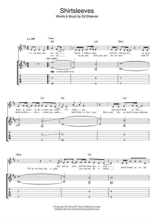 Ed Sheeran Shirtsleeves sheet music notes and chords. Download Printable PDF.