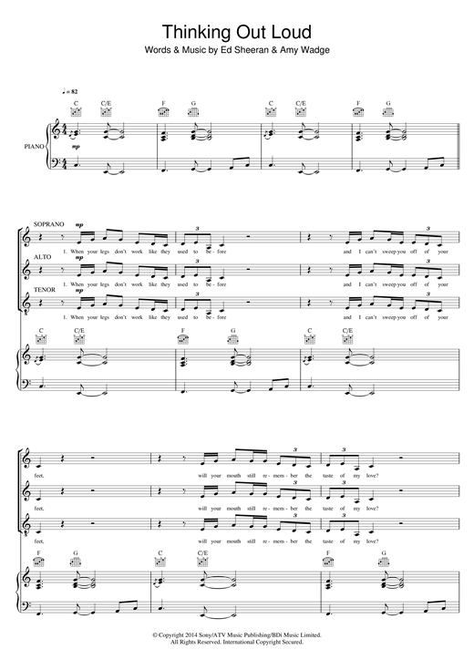 Ed Sheeran Thinking Out Loud (arr. Mark De-Lisser) sheet music notes and chords. Download Printable PDF.