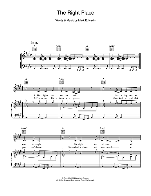 Eddi Reader The Right Place sheet music notes and chords. Download Printable PDF.