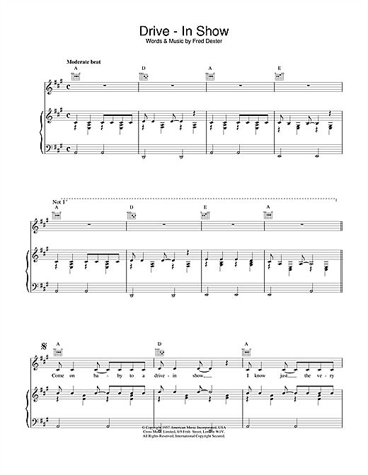 Eddie Cochran Drive-In Show sheet music notes and chords. Download Printable PDF.