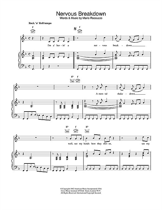 Eddie Cochran Nervous Breakdown sheet music notes and chords. Download Printable PDF.