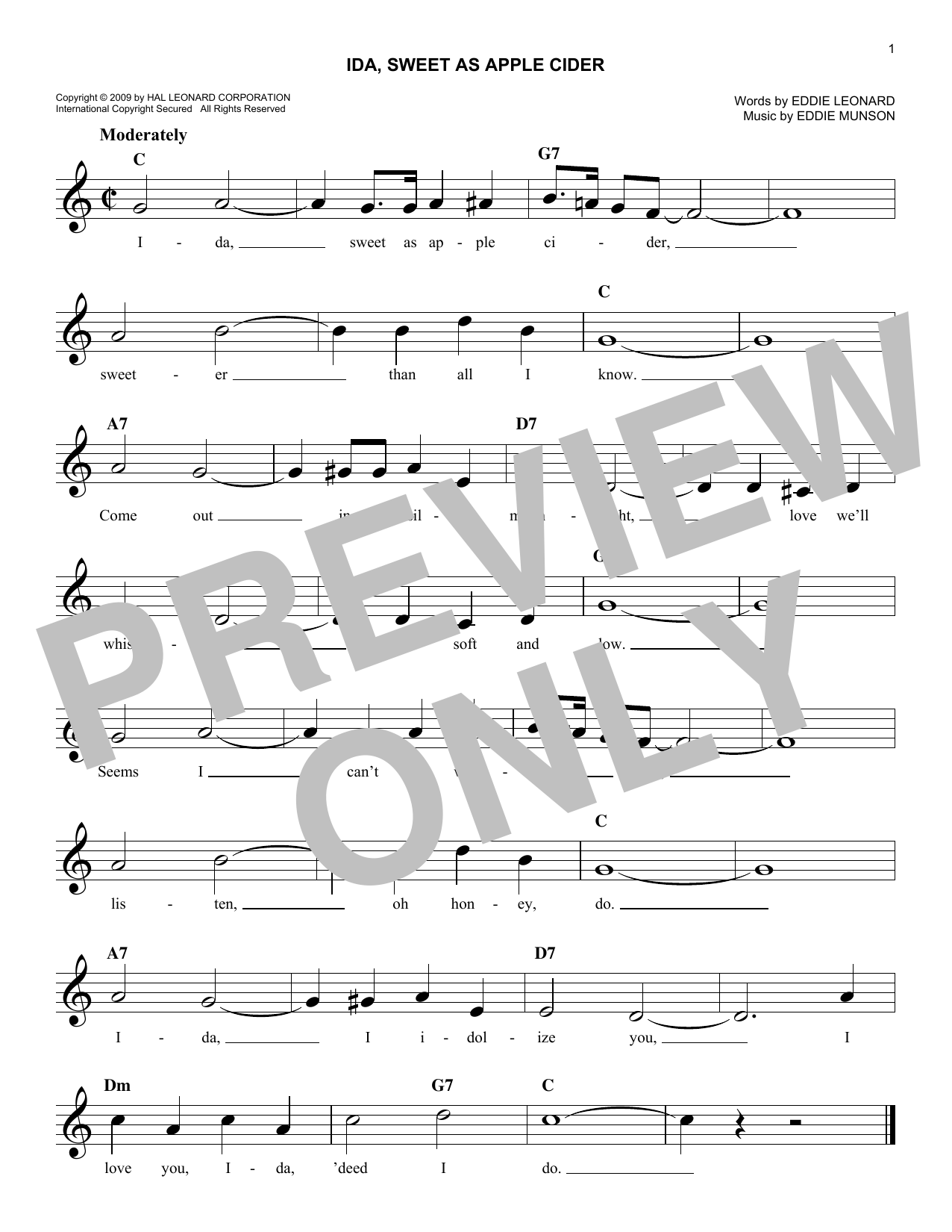 Learn to play Eddie Munson Ida, Sweet As Apple Cider sheet music for Easy Lead Sheet / Fake Book in minutes. Price: 5.9900$ Eddie Munson Ida, Sweet As Apple Cider sheet music notes and chords arranged for Easy Lead Sheet / Fake Book