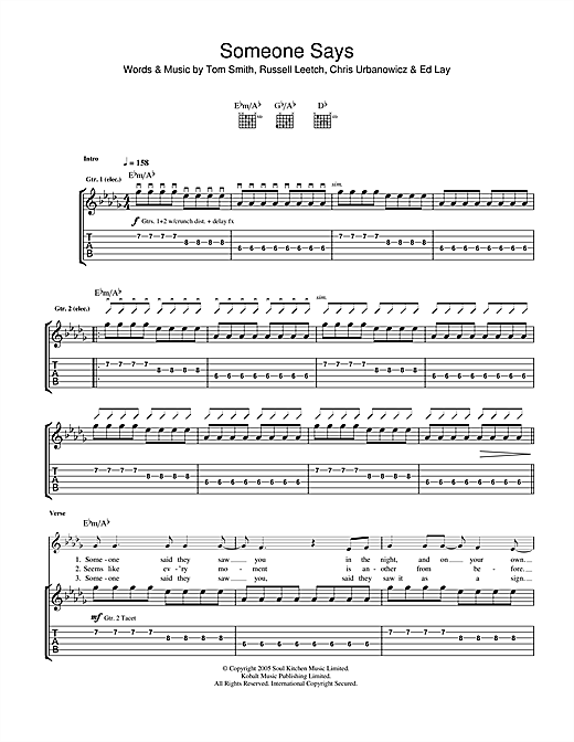 Editors Someone Says sheet music notes and chords. Download Printable PDF.