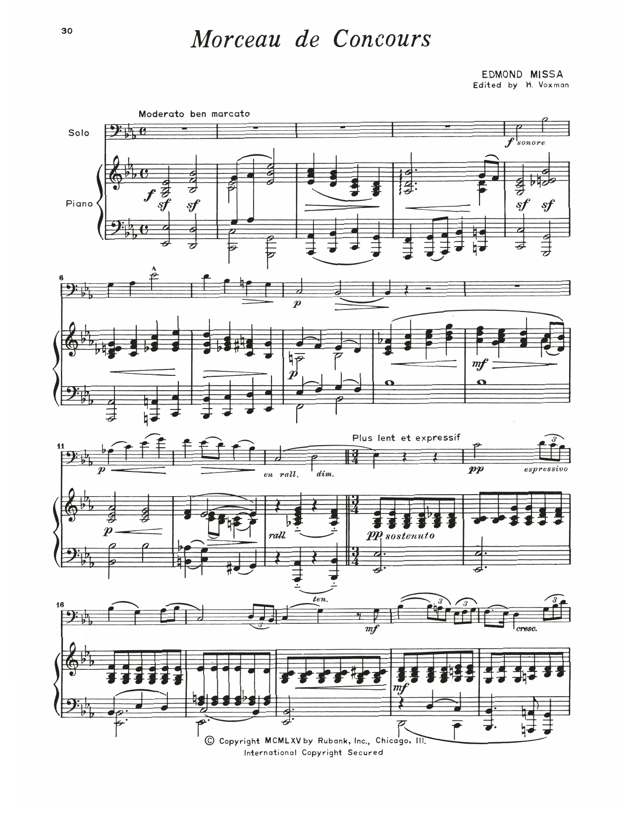 Learn to play Edmond Missa Morceau De Concours sheet music for Trombone and Piano in minutes. Price: 6.9900$ Edmond Missa Morceau De Concours sheet music notes and chords arranged for Trombone and Piano