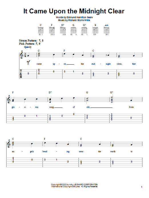 Learn to play Edmund Hamilton Sears It Came Upon The Midnight Clear sheet music for Very Easy Piano in minutes. Edmund Hamilton Sears It Came Upon The Midnight Clear sheet music notes and chords. Download Printable PDF.