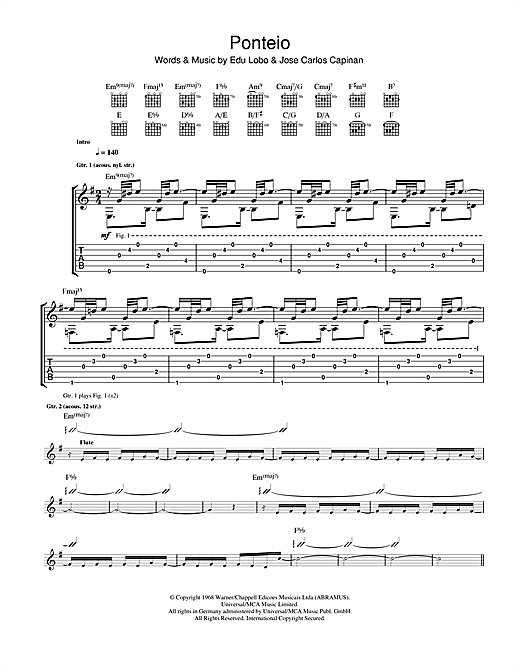 Edu Lobo Ponteio sheet music notes and chords. Download Printable PDF.