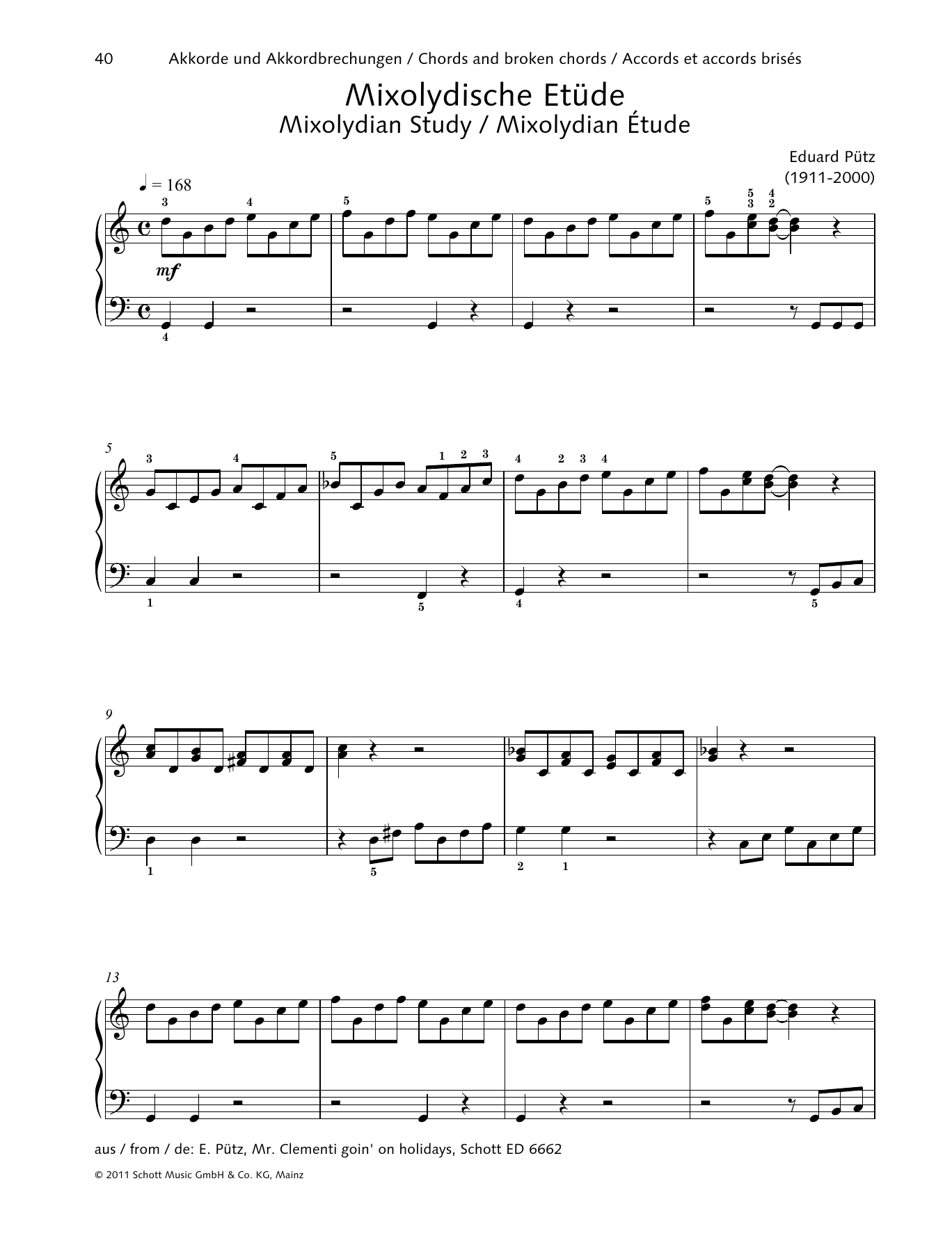 Learn to play Eduard Putz Mixolydian Study sheet music for Piano Solo in minutes. Price: 6.9900$ Eduard Putz Mixolydian Study sheet music notes and chords arranged for Piano Solo