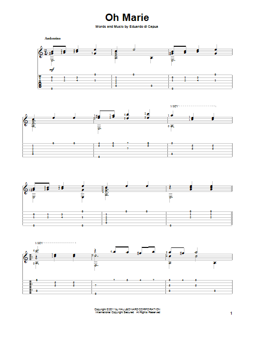 Learn to play Eduardo di Capua Oh Marie sheet music for Piano Solo in minutes. Eduardo di Capua Oh Marie sheet music notes and chords. Download Printable PDF.