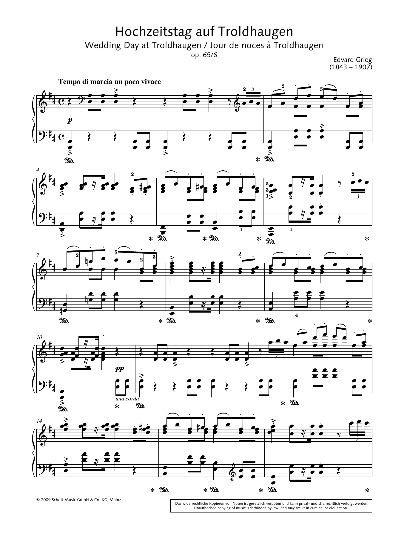 Learn to play Edvard Grieg Wedding Day at Troldhaugen (arr. Hans-Gunter Heumann) sheet music for Piano Solo in minutes. Price: 6.9900$ Edvard Grieg Wedding Day at Troldhaugen (arr. Hans-Gunter Heumann) sheet music notes and chords arranged for Piano Solo