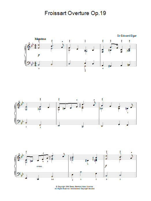 Edward Elgar Froissart Overture Op.19 sheet music notes and chords. Download Printable PDF.