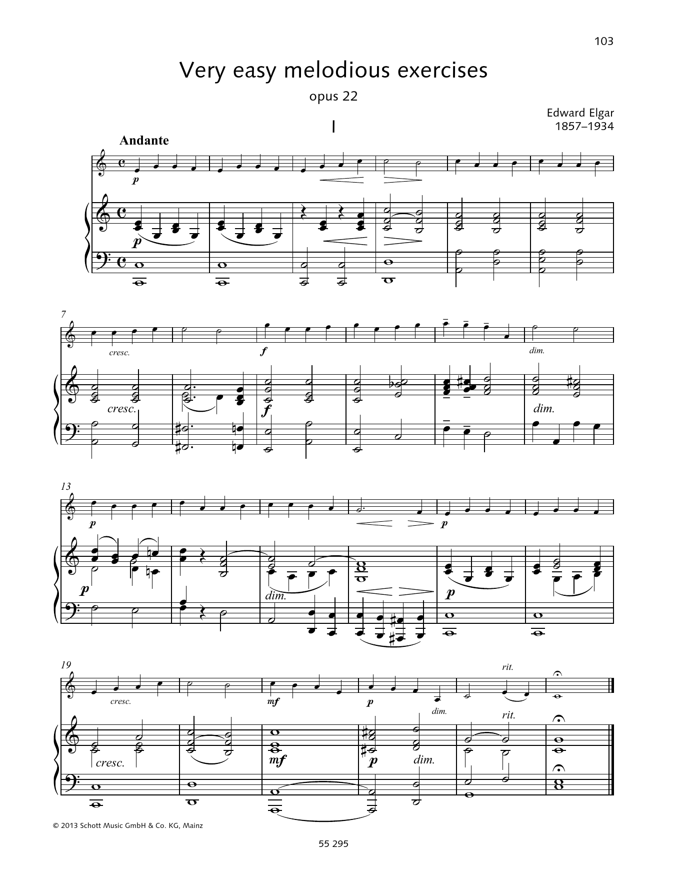 Learn to play Edward Elgar Very easy melodious exercises sheet music for String Solo in minutes. Price: 5.9900$ Edward Elgar Very easy melodious exercises sheet music notes and chords arranged for String Solo