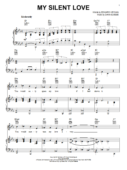 Edward Heyman My Silent Love sheet music notes and chords. Download Printable PDF.