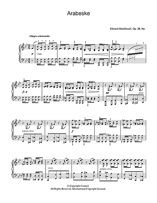 Edward MacDowell Arabeske sheet music notes and chords. Download Printable PDF.