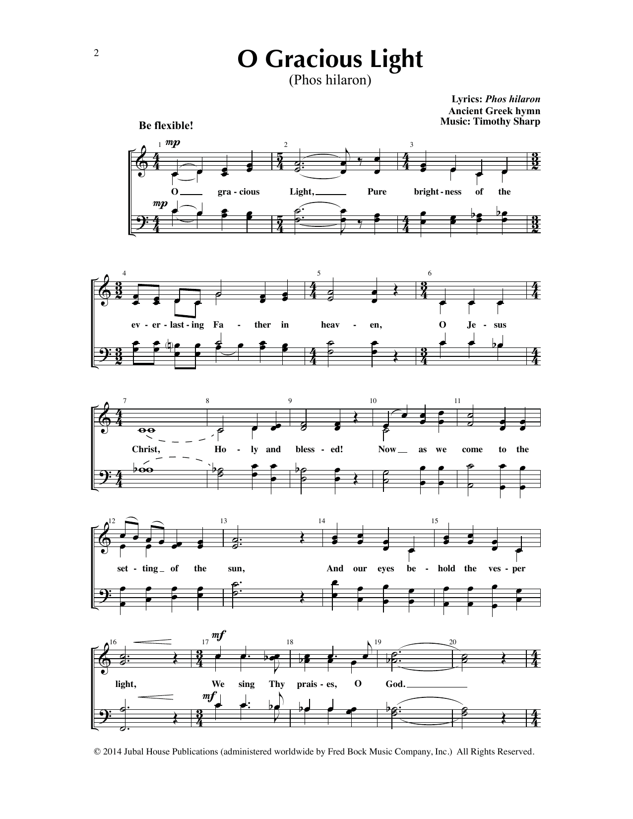 Learn to play Edwin M. Willmington O Gracious Light (Phos hilaron)/Lux Christi (Light of Christ) sheet music for SATB Choir in minutes. Price: 3.9900$ Edwin M. Willmington O Gracious Light (Phos hilaron)/Lux Christi (Light of Christ) sheet music notes and chords arranged for SATB Choir