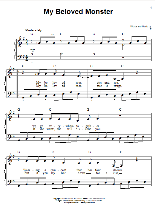 Learn to play Eels My Beloved Monster sheet music for Easy Piano in minutes. Eels My Beloved Monster sheet music notes and chords. Download Printable PDF.