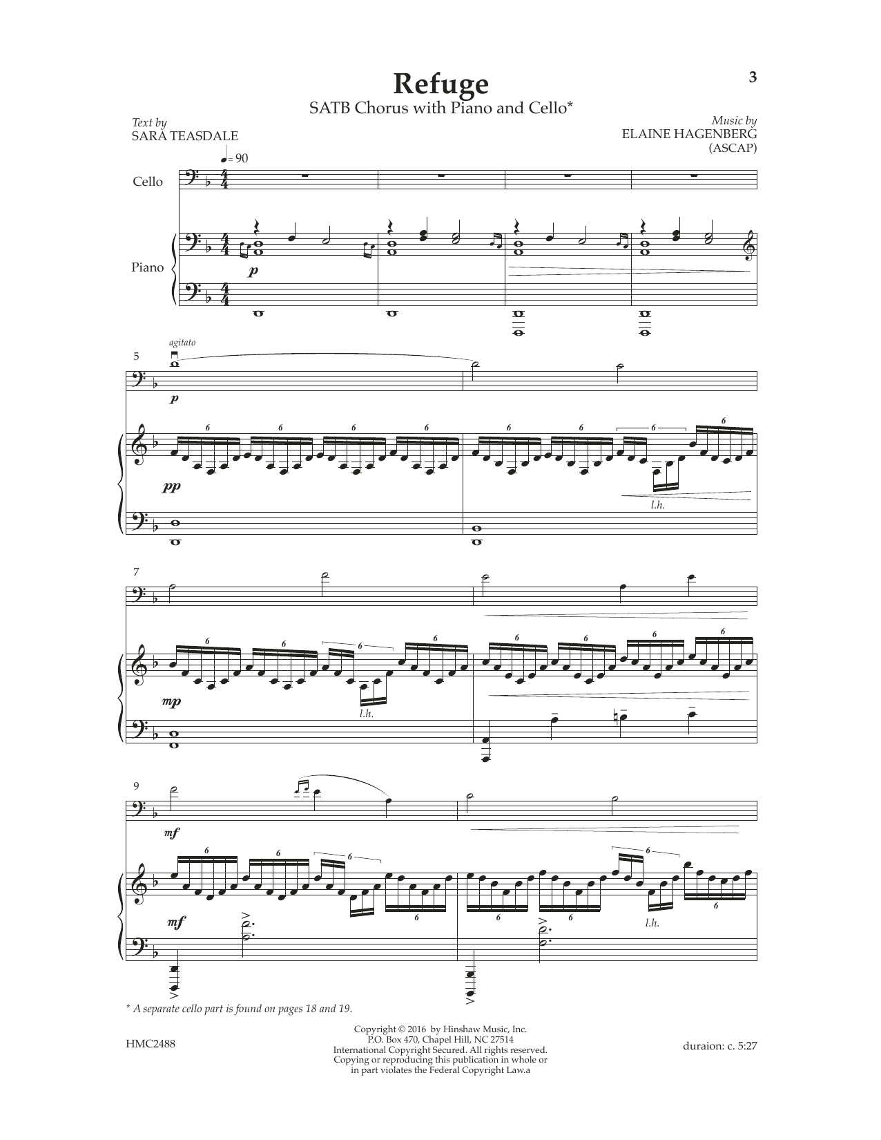 Elaine Hagenberg Refuge sheet music notes and chords. Download Printable PDF.