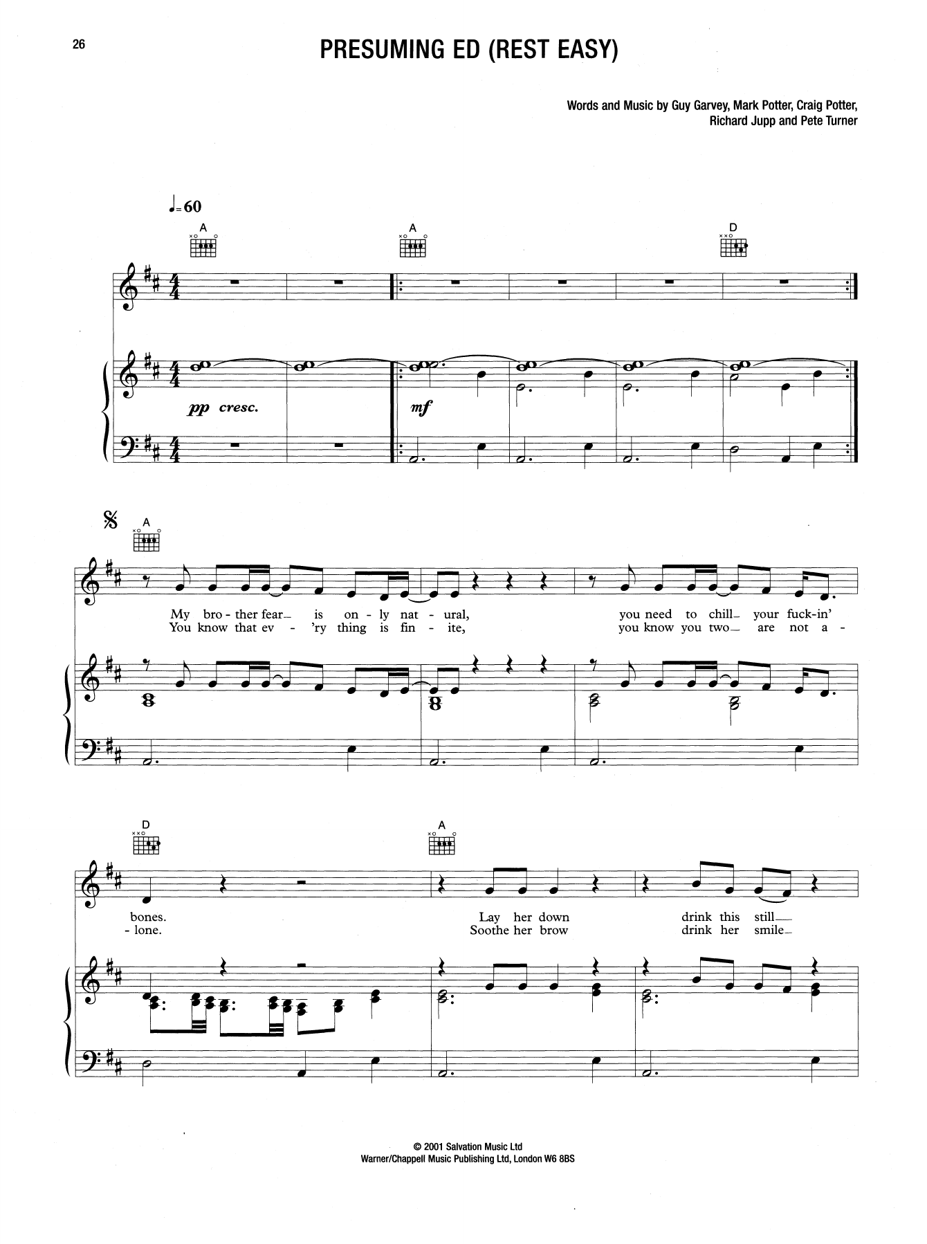 Learn to play Elbow Presuming Ed (Rest East) sheet music for Guitar Tab in minutes. Price: 6.9900$ Elbow Presuming Ed (Rest East) sheet music notes and chords arranged for Guitar Tab