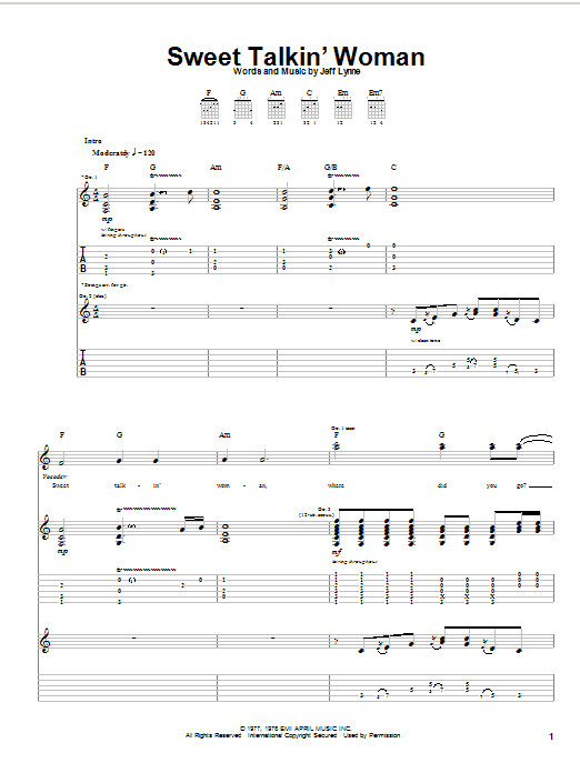 Learn to play Electric Light Orchestra Sweet Talkin' Woman sheet music for Lead Sheet / Fake Book in minutes. Electric Light Orchestra Sweet Talkin' Woman sheet music notes and chords. Download Printable PDF.
