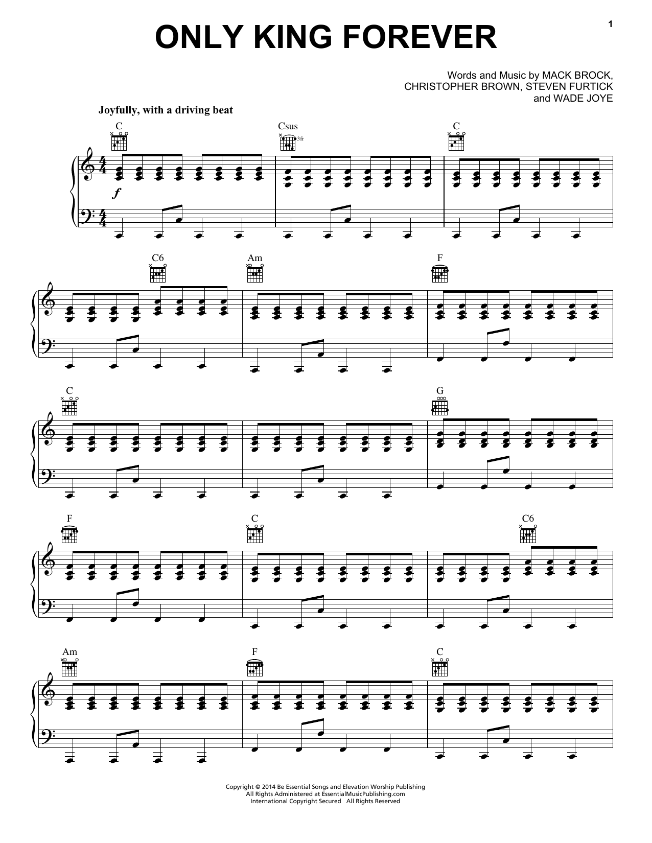 Elevation Worship Only King Forever sheet music notes and chords. Download Printable PDF.