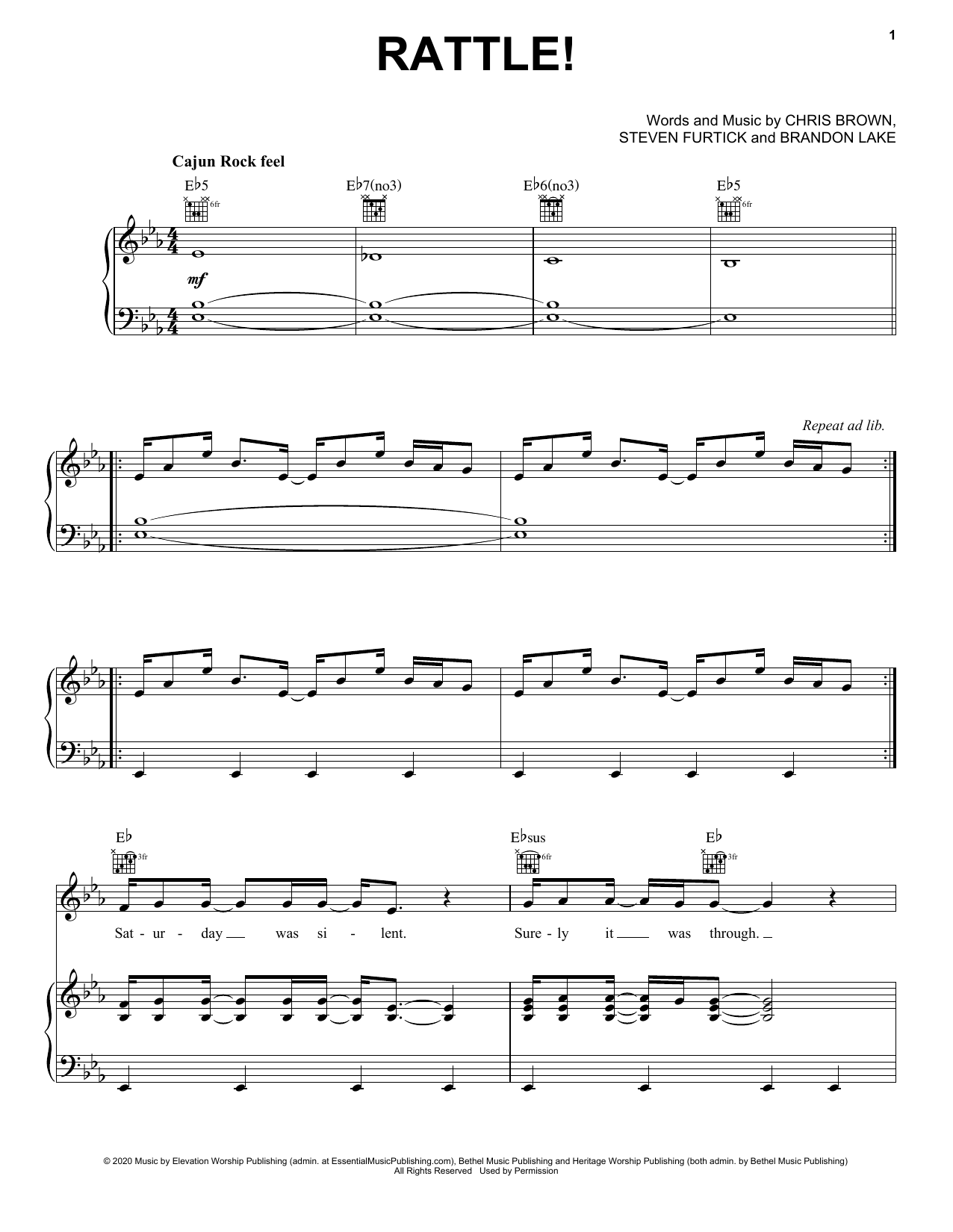 Elevation Worship RATTLE! sheet music notes and chords. Download Printable PDF.
