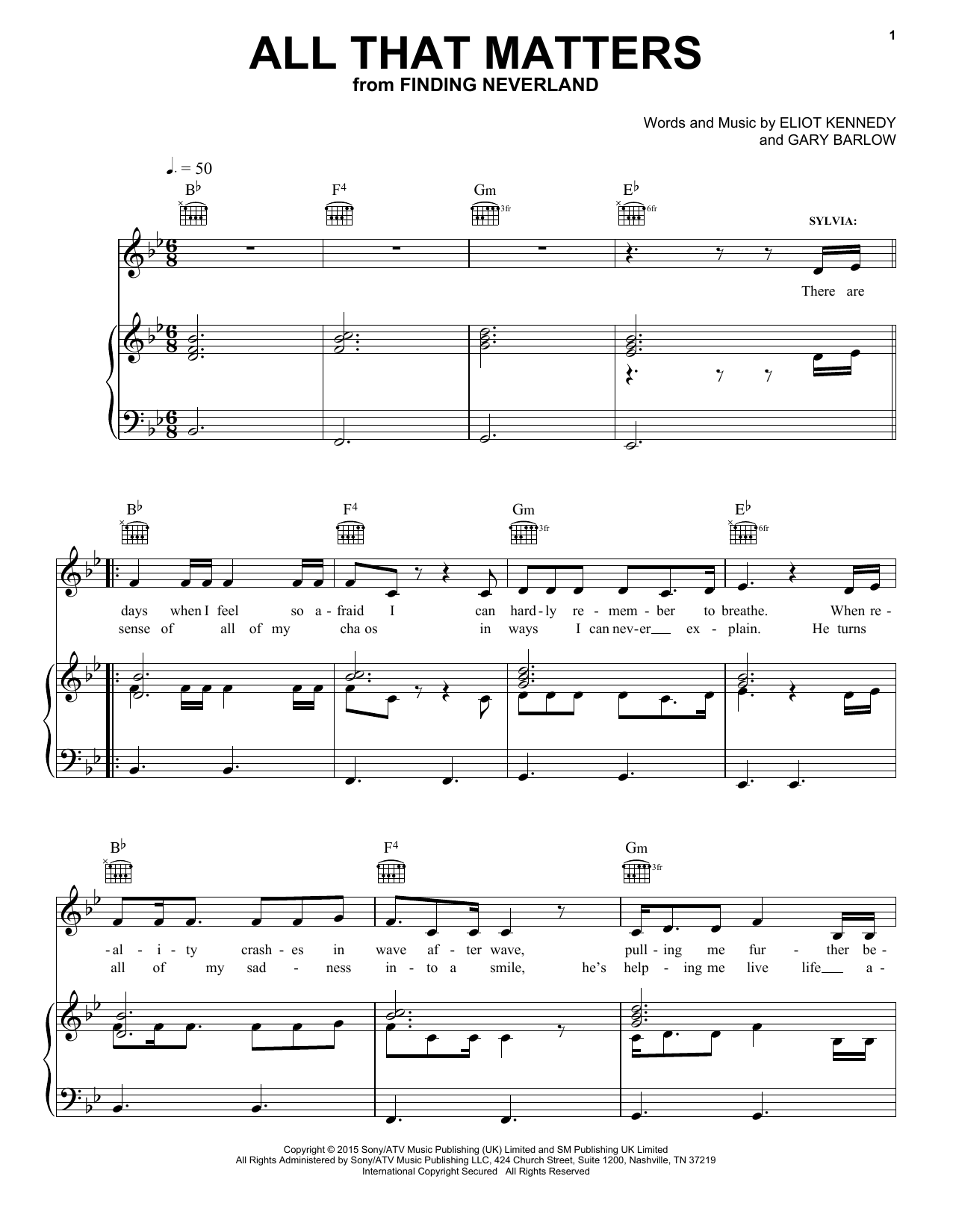 Eliot Kennedy All That Matters sheet music notes and chords. Download Printable PDF.