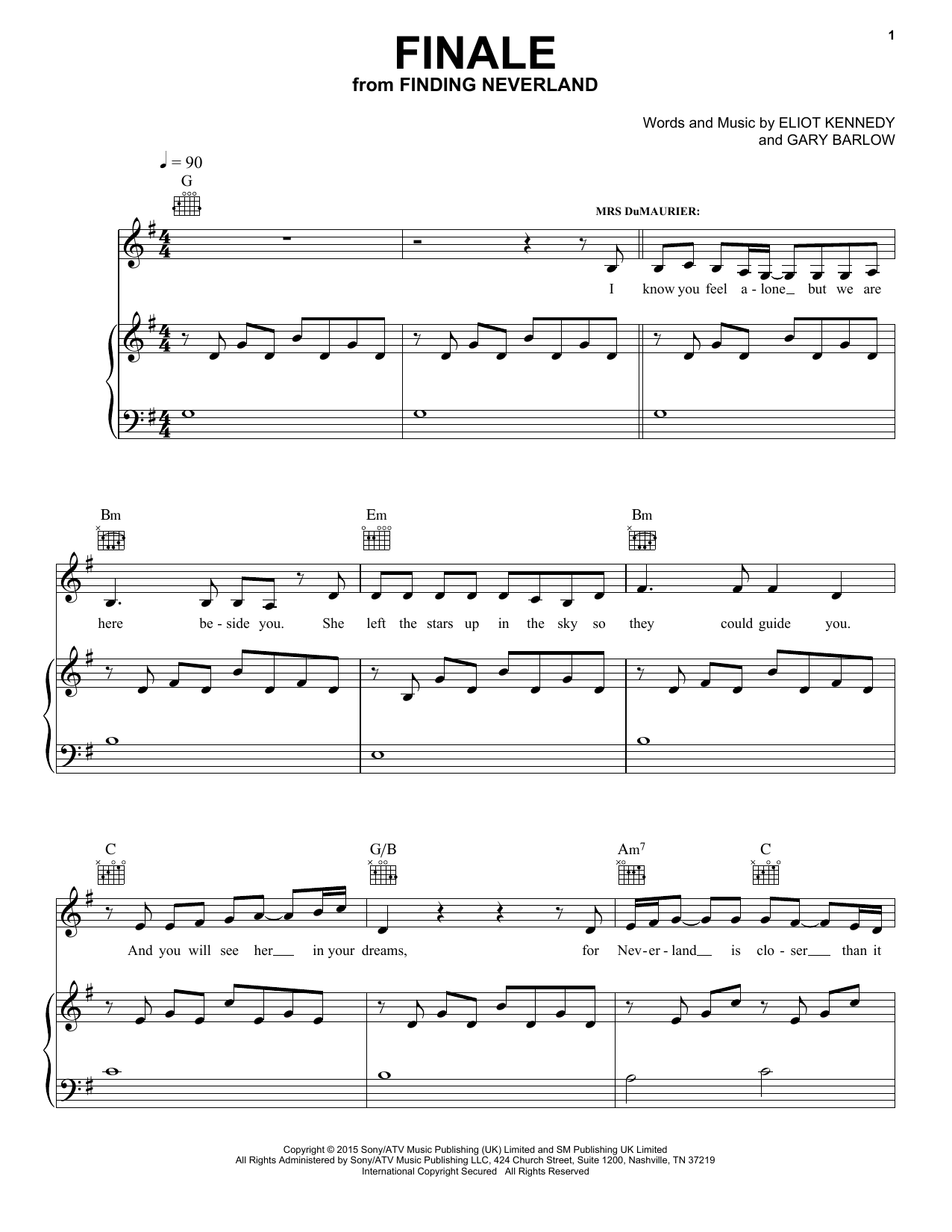 Eliot Kennedy Finale sheet music notes and chords. Download Printable PDF.