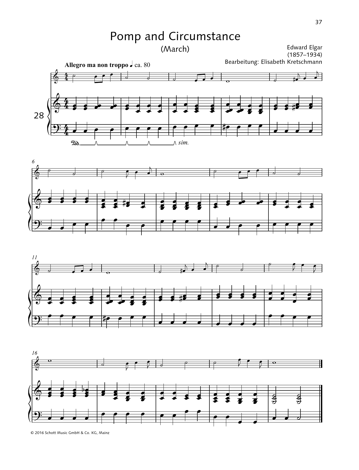 Elisabeth Kretschmann Pomp And Circumstance sheet music notes and chords. Download Printable PDF.