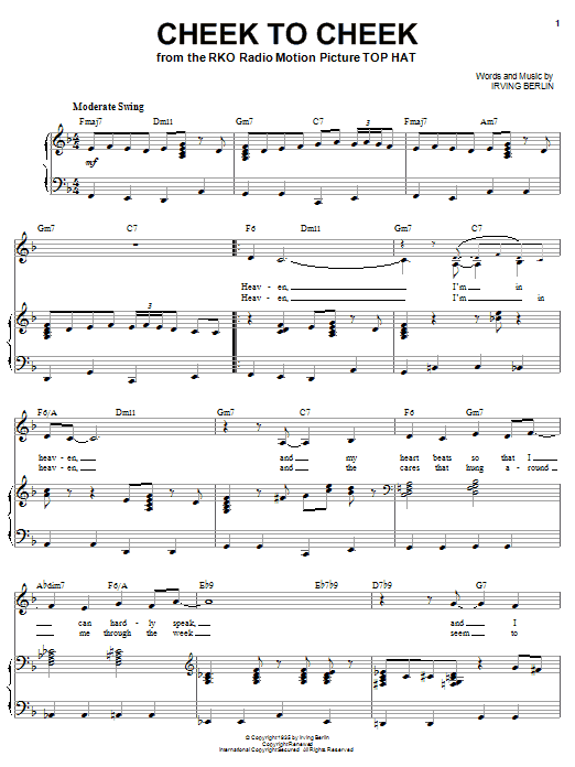Learn to play Ella Fitzgerald Cheek To Cheek sheet music for Piano & Vocal in minutes. Ella Fitzgerald Cheek To Cheek sheet music notes and chords. Download Printable PDF.
