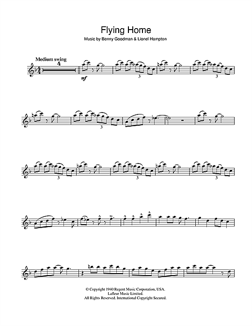 Ella Fitzgerald Flying Home sheet music notes and chords. Download Printable PDF.