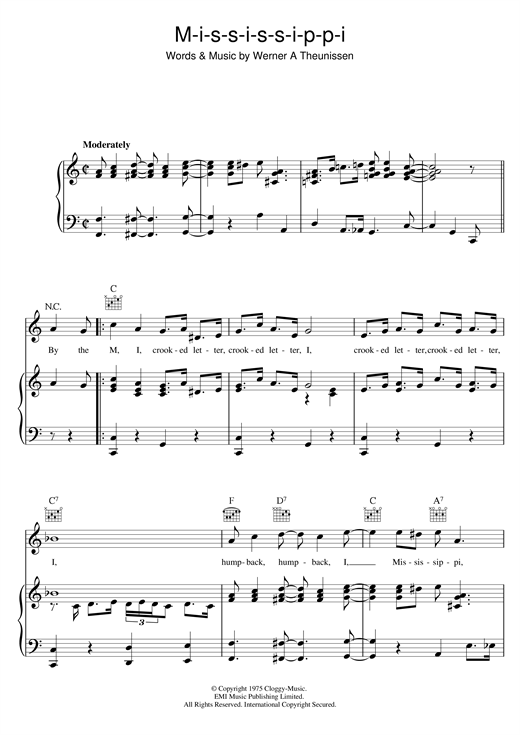 Ella Fitzgerald Mississippi sheet music notes and chords. Download Printable PDF.