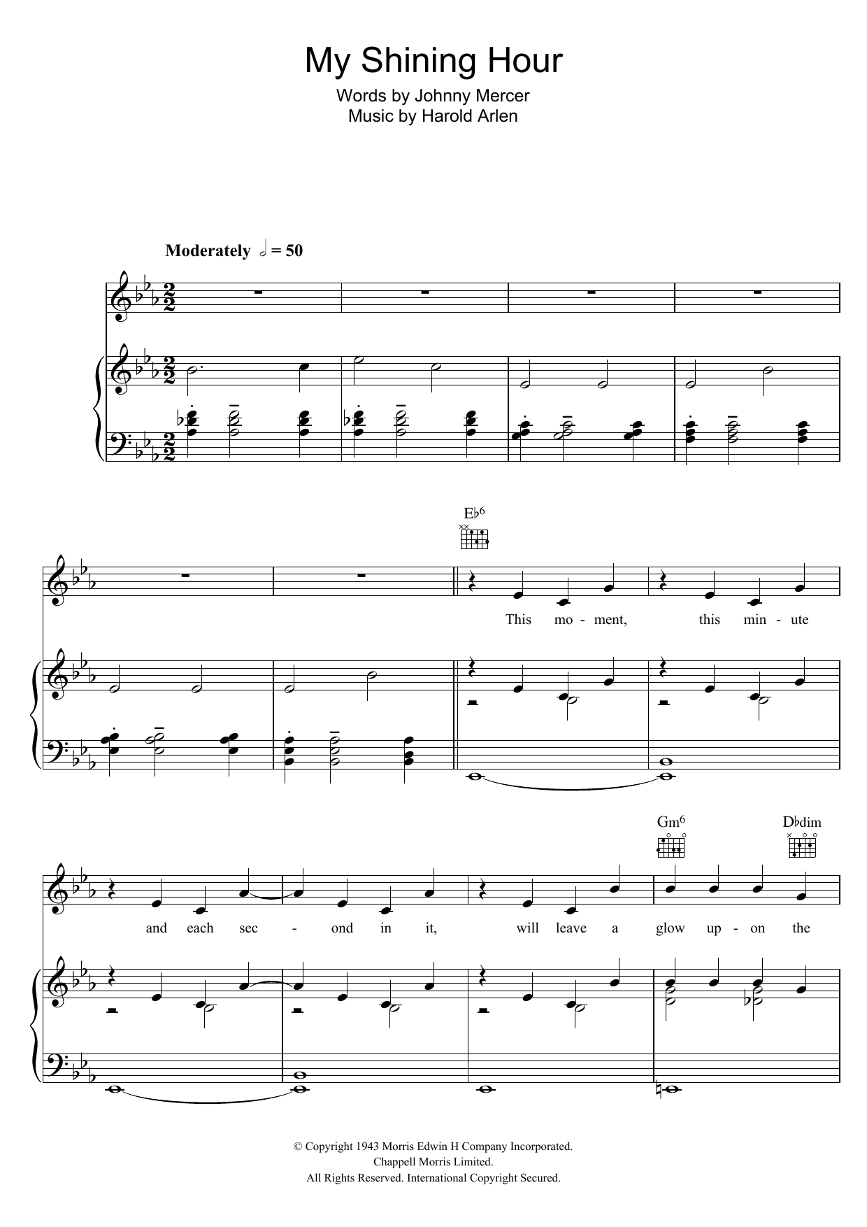 Ella Fitzgerald My Shining Hour sheet music notes and chords. Download Printable PDF.