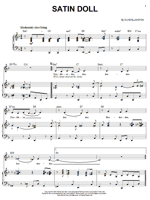 Ella Fitzgerald Satin Doll sheet music notes and chords. Download Printable PDF.