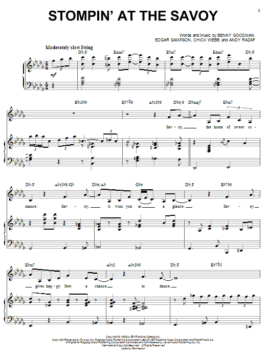 Ella Fitzgerald Stompin' At The Savoy sheet music notes and chords. Download Printable PDF.