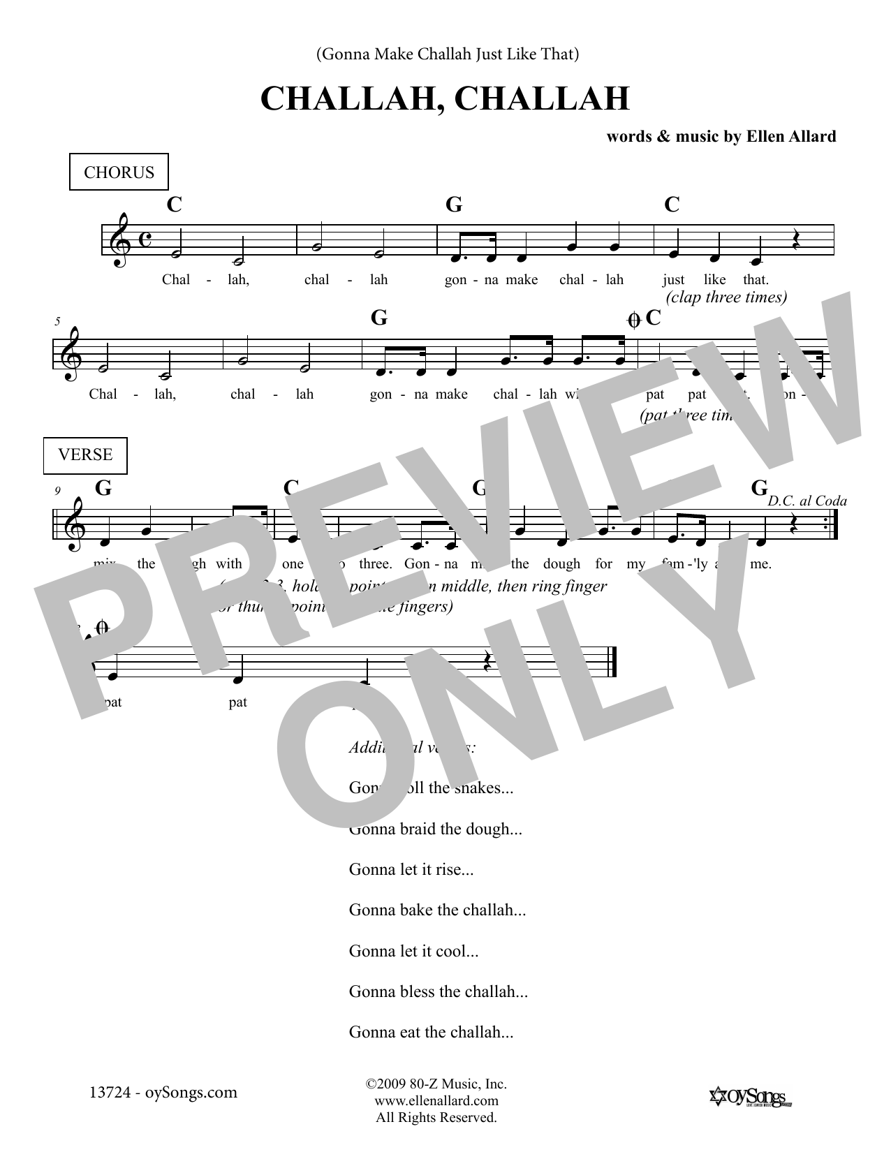 Learn to play Ellen Allard Gonna Make Challah Just Like That sheet music for Lead Sheet / Fake Book in minutes. Price: 5.9900$ Ellen Allard Gonna Make Challah Just Like That sheet music notes and chords arranged for Lead Sheet / Fake Book