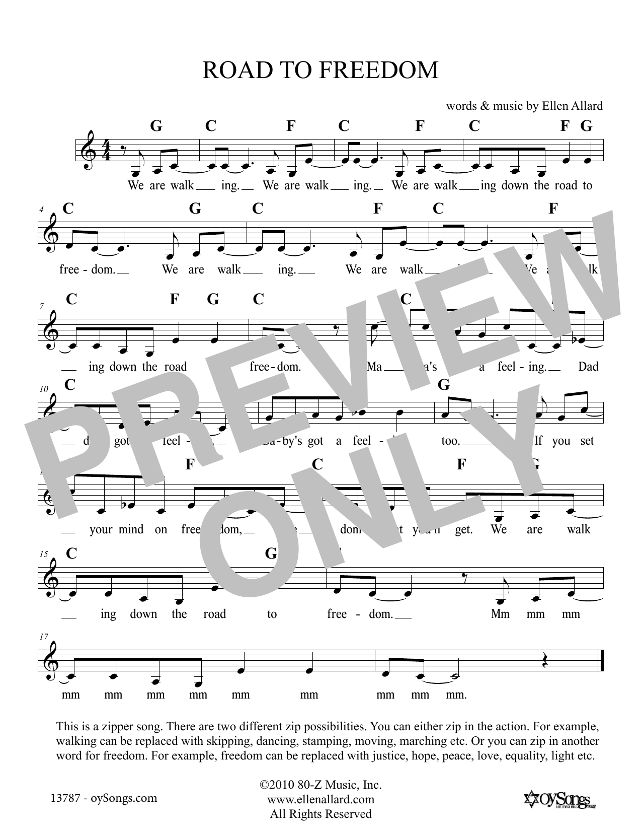 Ellen Allard Road To Freedom sheet music notes and chords. Download Printable PDF.