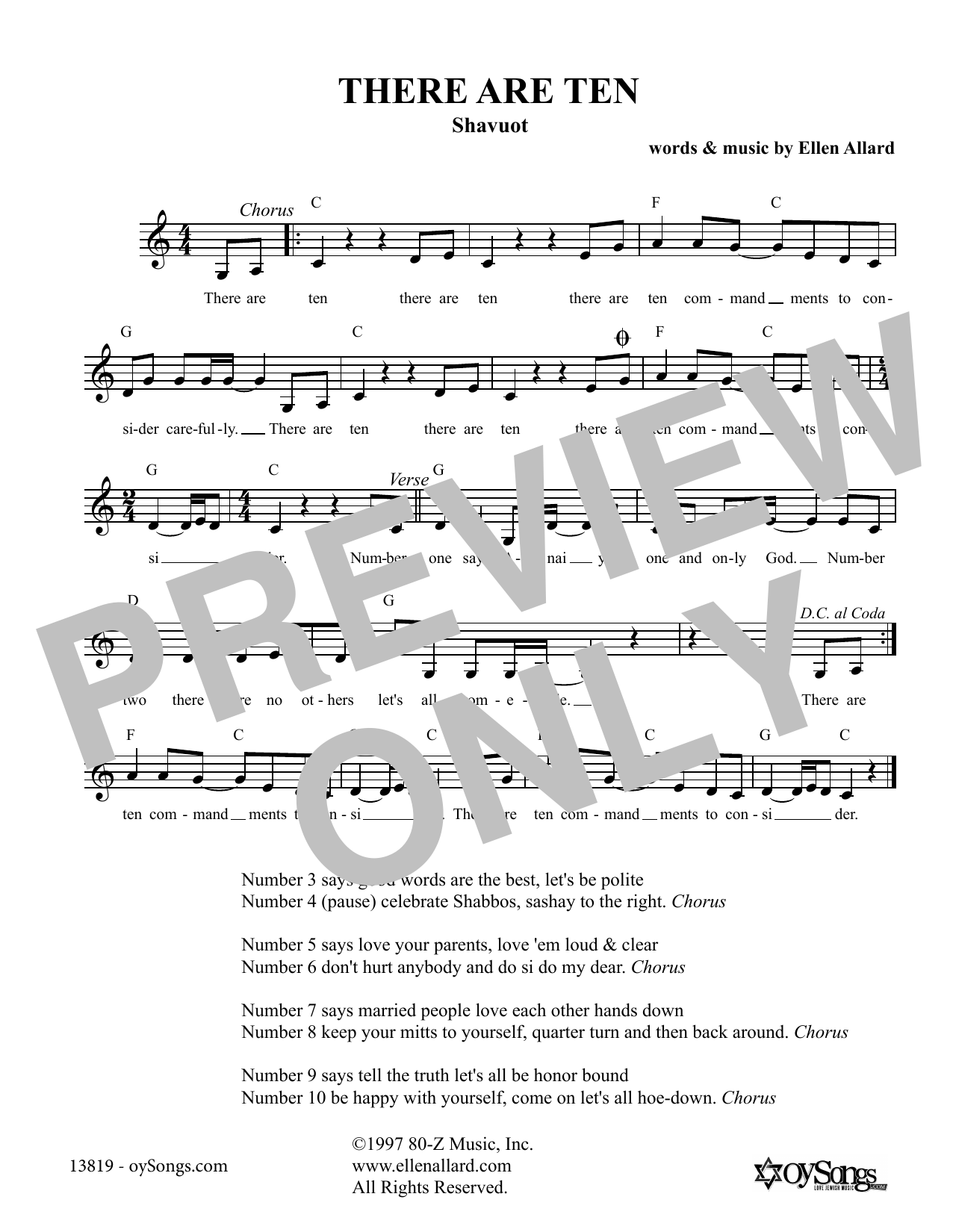 Ellen Allard There Are Ten sheet music notes and chords. Download Printable PDF.