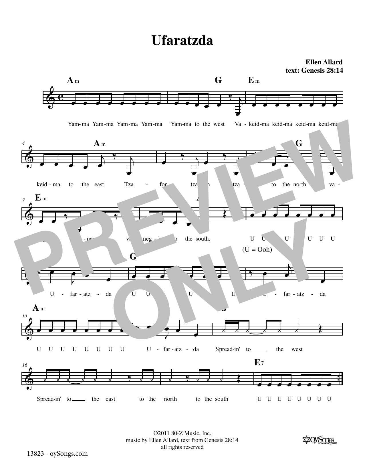 Ellen Allard Ufaratzda sheet music notes and chords. Download Printable PDF.